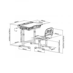 Комплект парта + стул трансформеры Cantare Grey в Ханты-Мансийске - hanty-mansiysk.mebel24.online | фото 9