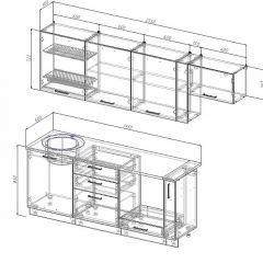 Кухонный гарнитур Лофт 2550 (Стол. 26мм) в Ханты-Мансийске - hanty-mansiysk.mebel24.online | фото 2