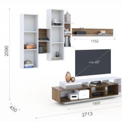 Гостиная Невио-2 Дуб крафт золотой/Белый в Ханты-Мансийске - hanty-mansiysk.mebel24.online | фото 2