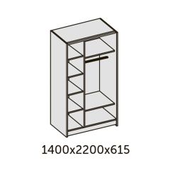 ИННЭС-5 Шкаф-купе 2-х дв. 1400 (1дв. Ф1 - бодега белая, 1дв. Ф2 - зеркало) в Ханты-Мансийске - hanty-mansiysk.mebel24.online | фото 2