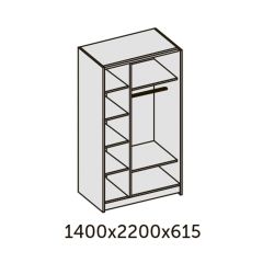 ИННЭС-5 Шкаф-купе 2-х дв. 1400 (2дв. Ф1 - венге) в Ханты-Мансийске - hanty-mansiysk.mebel24.online | фото 2