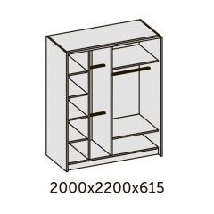 ИННЭС-5 Шкаф-купе 2-х дв. 2000 (2 дв. Ф3 - венге вст. экокожа корич) в Ханты-Мансийске - hanty-mansiysk.mebel24.online | фото 2