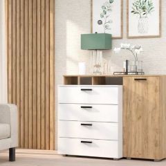 Комод №8 (Дуб Крафт Золотой/Белый) в Ханты-Мансийске - hanty-mansiysk.mebel24.online | фото