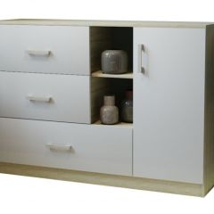 Комод К-3.1 (Дуб сонома/Белый жемчуг) в Ханты-Мансийске - hanty-mansiysk.mebel24.online | фото