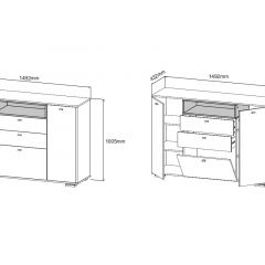 ЛАНС К303 Комод (дуб бунратти/белый) в Ханты-Мансийске - hanty-mansiysk.mebel24.online | фото 2