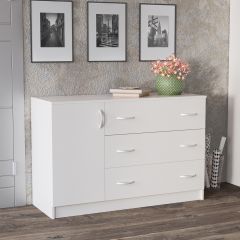 Комод Лофт (3 ящика/1 дверца) Белый в Ханты-Мансийске - hanty-mansiysk.mebel24.online | фото