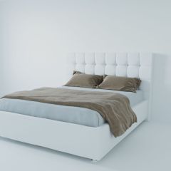 Кровать Венеция с ПМ 1200 (экокожа белая) в Ханты-Мансийске - hanty-mansiysk.mebel24.online | фото 2
