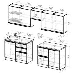 Кухонный гарнитур Адажио мега 2500 мм в Ханты-Мансийске - hanty-mansiysk.mebel24.online | фото 2