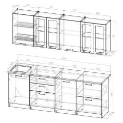 Кухонный гарнитур Лоретта компакт 2200 мм в Ханты-Мансийске - hanty-mansiysk.mebel24.online | фото 2