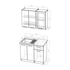 Кухонный гарнитур Лоретта мини 1000 мм в Ханты-Мансийске - hanty-mansiysk.mebel24.online | фото 2