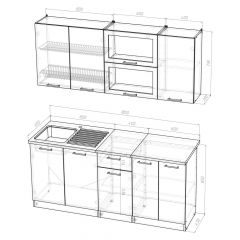 Кухонный гарнитур Ольга макси 3 1800 мм в Ханты-Мансийске - hanty-mansiysk.mebel24.online | фото 2