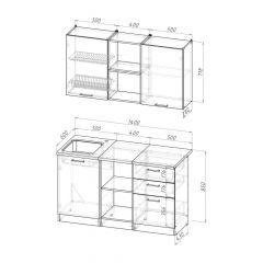 Кухонный гарнитур Ольга медиум 4 1400 мм в Ханты-Мансийске - hanty-mansiysk.mebel24.online | фото 2