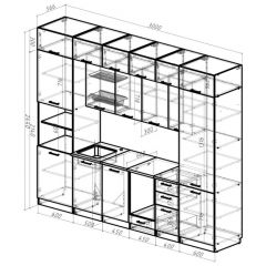 Кухонный гарнитур Сапфир 3000 мм в Ханты-Мансийске - hanty-mansiysk.mebel24.online | фото 2