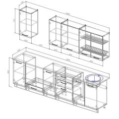 Кухонный гарнитур Вегас 2800 (Стол. 26мм) в Ханты-Мансийске - hanty-mansiysk.mebel24.online | фото 2