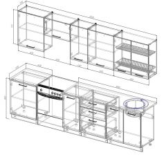 Кухонный гарнитур Вегас 3000 (Стол. 26мм) в Ханты-Мансийске - hanty-mansiysk.mebel24.online | фото 2