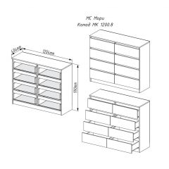 МОРИ МК 1200.8 Комод (графит) в Ханты-Мансийске - hanty-mansiysk.mebel24.online | фото 3