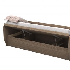 Кровать Зефир 1 с ПМ (Дуб Крафт белый) в Ханты-Мансийске - hanty-mansiysk.mebel24.online | фото 3
