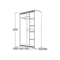 МИРАЖ 10.1 (620) Шкаф для платья и белья в Ханты-Мансийске - hanty-mansiysk.mebel24.online | фото 5