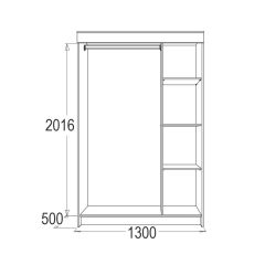 МИРАЖ 11 (1300) Шкаф для платья и белья в Ханты-Мансийске - hanty-mansiysk.mebel24.online | фото 2