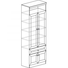 Шкаф для посуды №612 Инна Денвер темный в Ханты-Мансийске - hanty-mansiysk.mebel24.online | фото 3