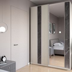 Шкаф-купе 1300 серии SILVER S4+S3Z+B2+PL1 (2 ящика+1 штанга) профиль «Серебро» в Ханты-Мансийске - hanty-mansiysk.mebel24.online | фото