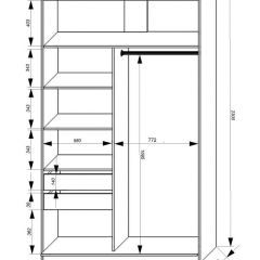 Шкаф-купе 1400 серии SOFT D1+D3+B2+PL1 (2 ящика+1штанга) профиль «Графит» в Ханты-Мансийске - hanty-mansiysk.mebel24.online | фото 3
