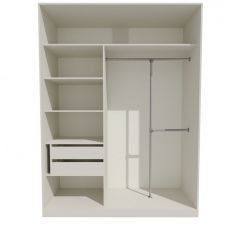 Шкаф-купе 1500 серии NEW CLASSIC K4+K4+B2+PL4 (2 ящика+F обр. штанга) профиль «Капучино» в Ханты-Мансийске - hanty-mansiysk.mebel24.online | фото 2