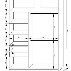 Шкаф-купе 1600 серии SOFT D8+D2+B2+PL4 (2 ящика+F обр.штанга) профиль «Графит» в Ханты-Мансийске - hanty-mansiysk.mebel24.online | фото 2