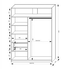 Шкаф-купе 1700 серии NEW CLASSIC K3+K3+B2+PL1 (2 ящика+1 штанга) профиль «Капучино» в Ханты-Мансийске - hanty-mansiysk.mebel24.online | фото 3