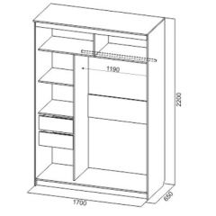 Шкаф-купе №19 Серия 3 Инфинити с зеркалами (1700) Ясень Анкор светлый в Ханты-Мансийске - hanty-mansiysk.mebel24.online | фото 6