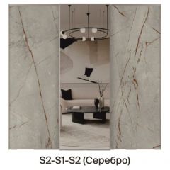 Шкаф-купе 1950 серии SILVER S4+S1+S4 B22+PL4 (по 2 ящика лев/прав+F обр.штанга) профиль «Серебро» в Ханты-Мансийске - hanty-mansiysk.mebel24.online | фото 7