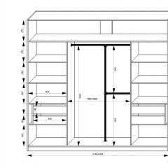 Шкаф-купе 2150 серии NEW CLASSIC K4+K4+K4+B22+PL4(по 2 ящика лев/прав+F обр.штанга) профиль «Капучино» в Ханты-Мансийске - hanty-mansiysk.mebel24.online | фото 3