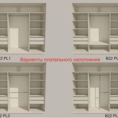Шкаф-купе 2400 серии SOFT D5+D5+D5+B22+PL4 (по 2 ящика лев/прав+2штанги) профиль «Графит» в Ханты-Мансийске - hanty-mansiysk.mebel24.online | фото 4