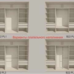Шкаф-купе 2400 серии SOFT D7+D3+D3+B22+PL4 (по 2 ящика лев/прав+2штанги) профиль «Капучино» в Ханты-Мансийске - hanty-mansiysk.mebel24.online | фото 6