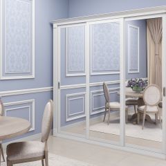 Шкаф-купе 2450 серии NEW CLASSIC K1+K1+K1+B22+PL4 (по 2 ящика лев/прав+F обр.штанга) профиль «Капучино» в Ханты-Мансийске - hanty-mansiysk.mebel24.online | фото
