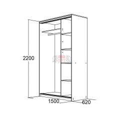 МИРАЖ 15.1 (620) Шкаф для платья и белья в Ханты-Мансийске - hanty-mansiysk.mebel24.online | фото 2