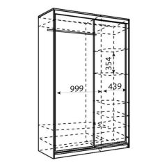 Шкаф-купе Рене 1500 вариант 3 (ЛДСП/Зеркало) в Ханты-Мансийске - hanty-mansiysk.mebel24.online | фото 2