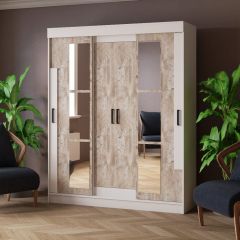 Шкаф-купе ТВИСТ Белый/Дуб юкон в Ханты-Мансийске - hanty-mansiysk.mebel24.online | фото