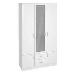 Шкаф Ронда ШК-3 с зеркалом (Белый) в Ханты-Мансийске - hanty-mansiysk.mebel24.online | фото