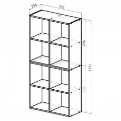Стеллаж 8 секций (дуб сонома) в Ханты-Мансийске - hanty-mansiysk.mebel24.online | фото 2
