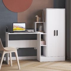 Стол компьютерный СКМ-1 ЛДСП Белый в Ханты-Мансийске - hanty-mansiysk.mebel24.online | фото