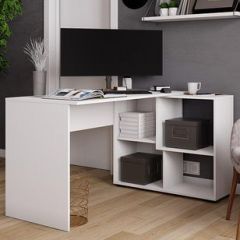 Стол компьютерный угловой СКМУ-4 Белый в Ханты-Мансийске - hanty-mansiysk.mebel24.online | фото