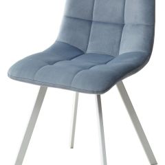 Стул CHILLI SQUARE G108-56 пудровый синий, велюр/ белый каркас М-City в Ханты-Мансийске - hanty-mansiysk.mebel24.online | фото