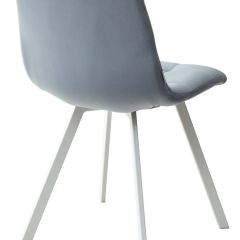Стул CHILLI SQUARE G108-56 пудровый синий, велюр/ белый каркас М-City в Ханты-Мансийске - hanty-mansiysk.mebel24.online | фото 4