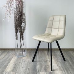 Стул CHILLI SQUARE HK017-02 серо-бежевый, PU/ черный каркас М-City в Ханты-Мансийске - hanty-mansiysk.mebel24.online | фото 2