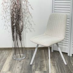 Стул ELVIS WZ2042-18 белая галька фактурный велюр / белый каркас М-City в Ханты-Мансийске - hanty-mansiysk.mebel24.online | фото