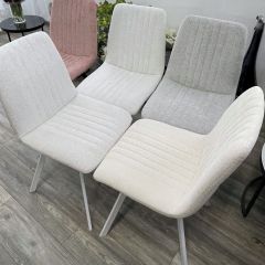 Стул ELVIS WZ2042-18 белая галька фактурный велюр / белый каркас М-City в Ханты-Мансийске - hanty-mansiysk.mebel24.online | фото 6
