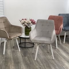Стул MAVERICK 360 град. поворот. BLUVEL-40 BEIGE/ белый каркас, М-City в Ханты-Мансийске - hanty-mansiysk.mebel24.online | фото 3