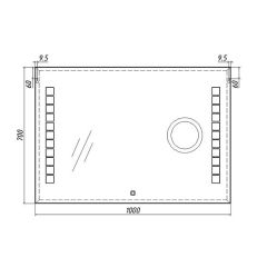 Зеркало Quadro 100 alum (линза) с подсветкой Sansa (SQL1030Z) в Ханты-Мансийске - hanty-mansiysk.mebel24.online | фото 8