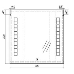 Зеркало Quadro 70 alum с подсветкой Sansa (SQ1016Z) в Ханты-Мансийске - hanty-mansiysk.mebel24.online | фото 6